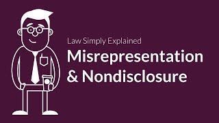 Misrepresentation and Nondisclosure  Contracts  Defenses amp Excuses [upl. by Charlotte700]