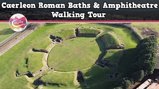 CAERLEON ROMAN BATHS amp AMPHITHEATRE WALES  Walking Tour  Pinned on Places [upl. by Aivitnahs731]