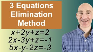 Solving Systems of 3 Equations Elimination [upl. by Nipahc]