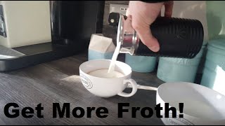 How to Get More Froth from Your Nespresso Coffee Aeroccino  Nespresso tips and help [upl. by Egiaf]