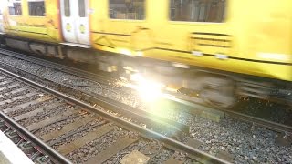 Merseyrail 507 009 making arcs at Birkdale station [upl. by Eislek]